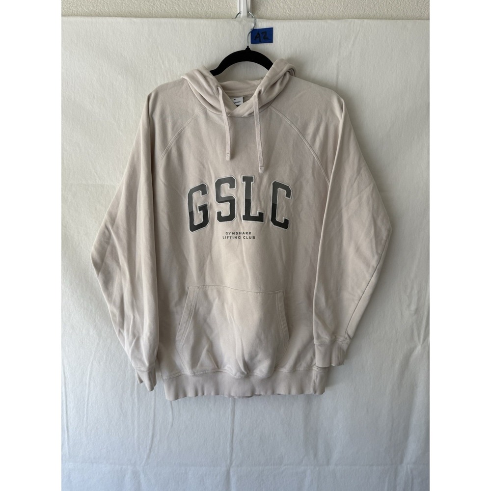 Gymshark GSLC Hoodie Medium Gray Graphic Gym Lifting Club Pullover Sweatshirt